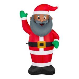 Home Accents Holiday 3.5 ft Santa Claus Inflatable LED Lights African American